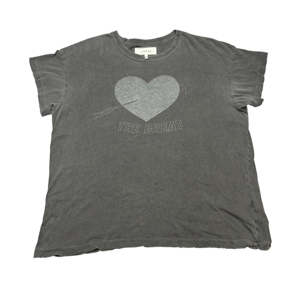 The Great Boxy Crew Heart Tee Shirt Women's 1/Small Short Sleeve Boho Retro